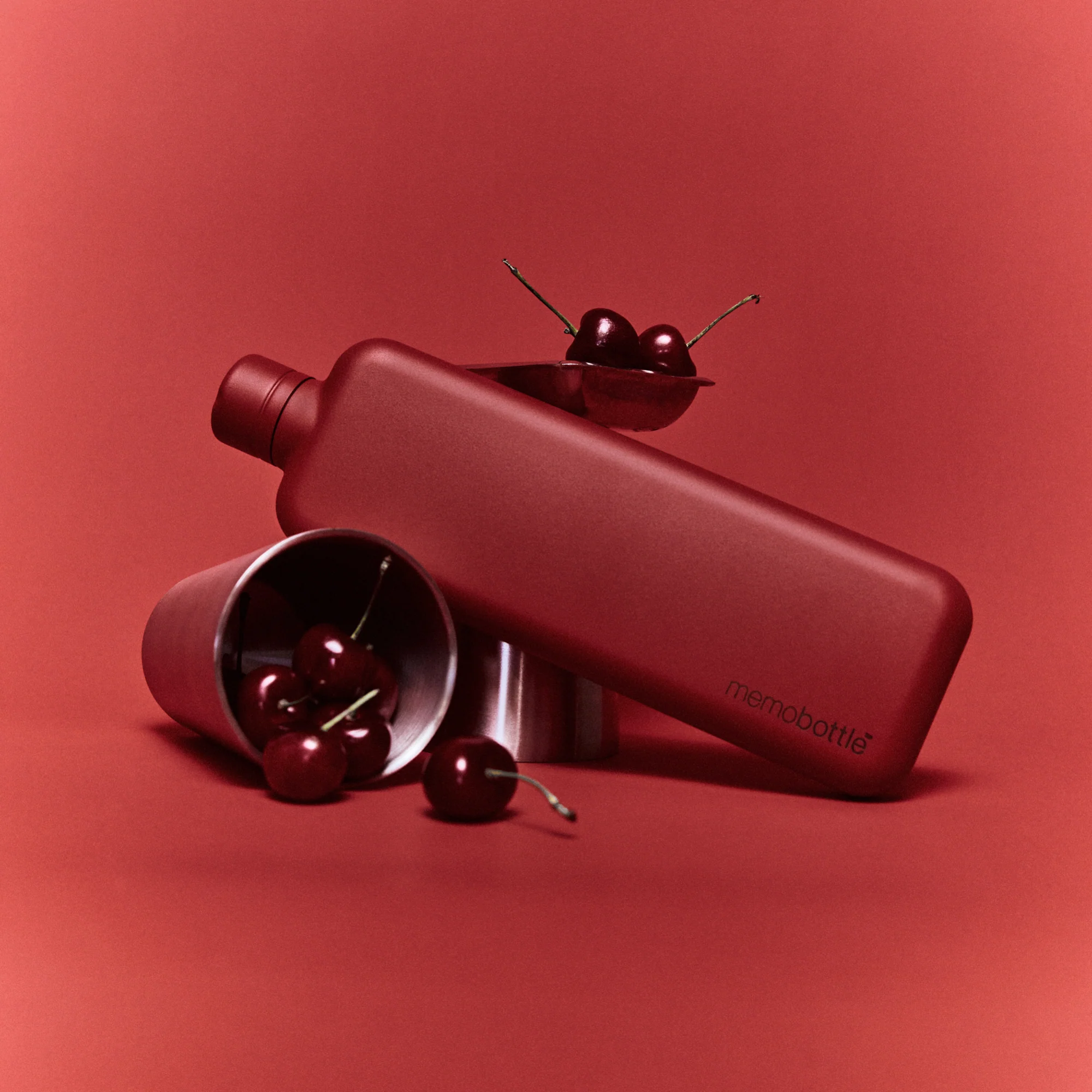 Slim memobottle (Stainless Steel) – Red - Image 5